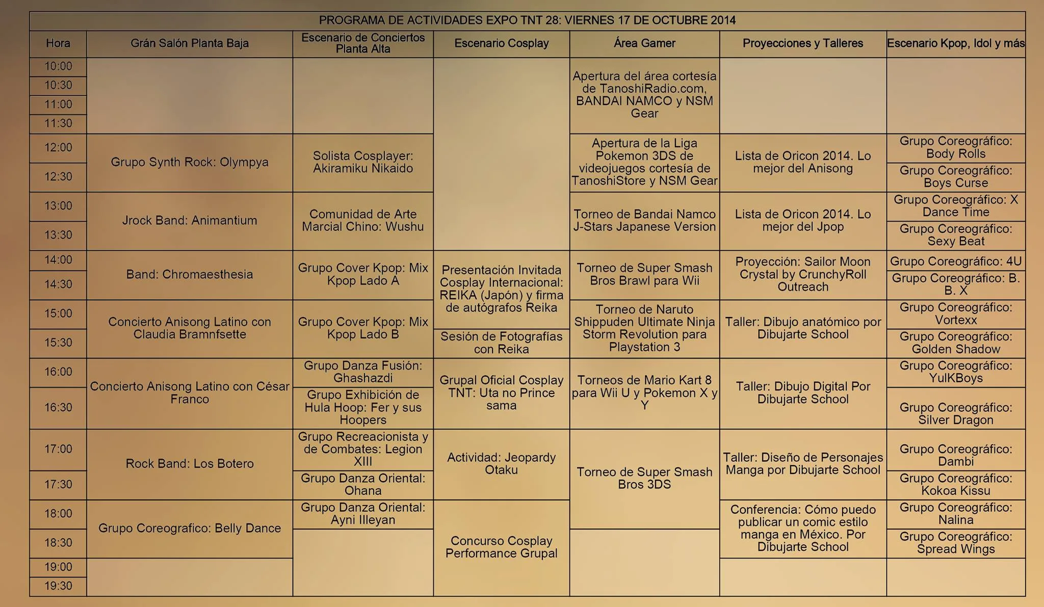 Actividades Expo TNT 28 día 1